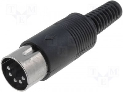 DC-002 BG DC-002 Male plug DIN for cable 5P 180°